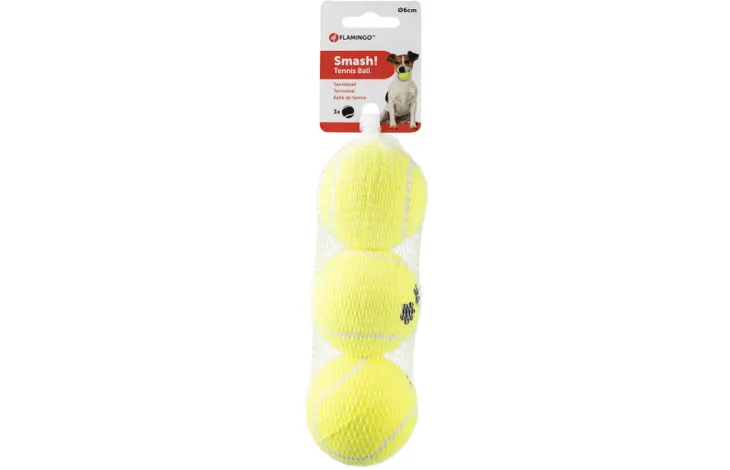 Tennis Balls Yellow, 3 Pieces with Paw Print