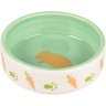 FEEDING BOWL SMALL ANIMAL AILA CERAMIC WHITE-GREEN 8,5x8,5x2,8CM 100M