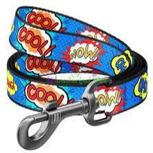 Dog lead WAUDOG Nylon with pattern WOW (width 20 mm, length 122 сm)