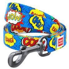Dog lead WAUDOG Nylon with pattern WOW (width 15 mm, length 122 сm)