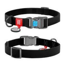 WAUDOG Waterproof dog collar with QR passport plastic fastex, W 25 mm L 31-49 cm black