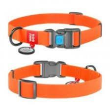WAUDOG Waterproof dog collar with QR passport plastic fastex W 25 mm L 31-49 cm orange