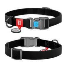 WAUDOG Waterproof dog collar with QR passport plastic fastex W 20 mm L 24-40 cm black