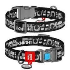 WAUDOG Nylon dog collar with QR passport Dark knight design plastic fastex W 25 mm L 31-49 cm