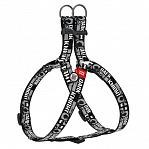 WAUDOG Nylon dog harness with QR passport Dark knight design plastic fastex W 10 mm, L 28-40 cm