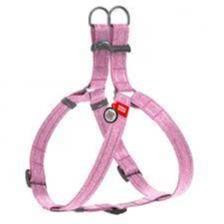 WAUDOG Re-cotton recycled material dog harness with QR passport reflective plastic fastex S W 15 mm L 40-55 cm pink