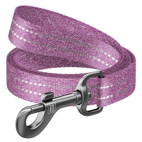 WAUDOG Re-cotton recycled material dog leash reflective M W 20 mm L 150 cm purple