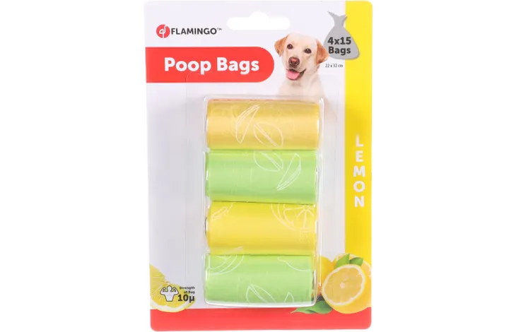Flamingo Poop Bags Lemon