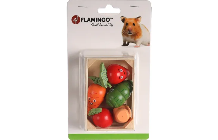 Flamingo Small Animal Toy Mix Veg Basket