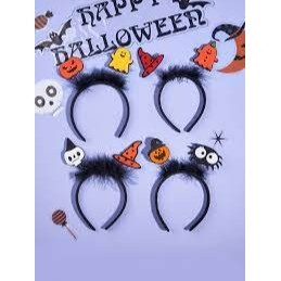 Halloween Pumpkin & Skull Headband, Funny Party Photo Props