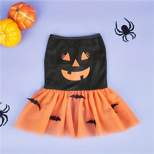 Halloween Pet Pumpkin Bat Dress