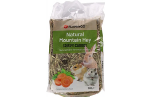FLAMINGO NATURAL MOUNTAIN HAY WITH CARROTS 500 GR. FLAMINGO NATURAL MOUNTAIN HAY WITH CARROTS 500 GR.
