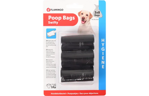 Flamingo Poobags with Hygienic Strip 3 Rolls (8 Bags Each) Flamingo Poobags with Hygienic Strip 3 Rolls (8 Bags Each)