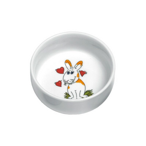 RABBIT FEED BOWL B&W 11CM 300ML