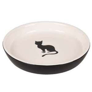DISH NALA CER RND BLK/WHI 180ML15CM