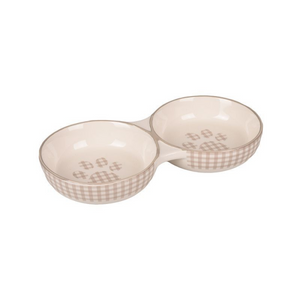 BOWL CAT MYLO CER. DBL BEI/WH 145ML