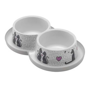 BOWL DUPL CATS IN LOVE 2X350ML