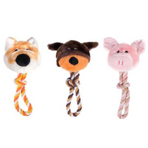 PLUSH/ROPE ANIMAL HEAD 30CM ASS PLUSH/ROPE ANIMAL HEAD 30CM ASS