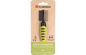 Flamingo Double Sided Grooming Comb Small Animal Premium Care Flamingo Double Sided Grooming Comb Small Animal Premium Care