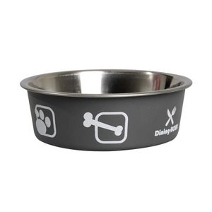 DOG DISH INOX BELLA BLACK 12CM