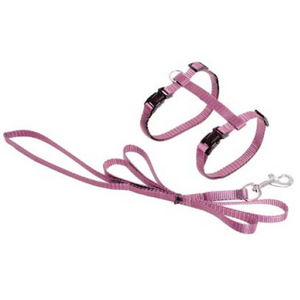 CAT HARN+LEASH LI PINK 20-35CM 10MM
