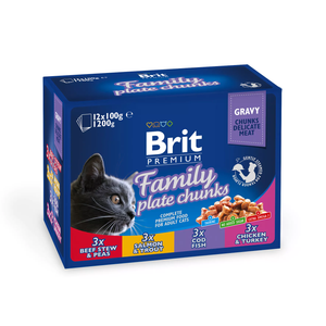 Brit Premium Cat Pouches Family Plate 12X100G
