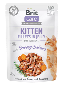 Brit Care Cat Fillets in Jelly Salmon - for Kittens - 85g Brit Care Cat Fillets in Jelly Salmon - for Kittens - 85g