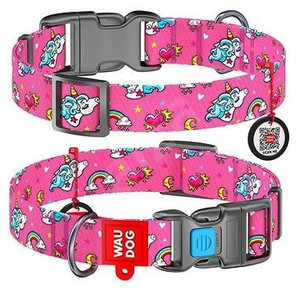 WAUDOG COLLAR NYLON UNICORNS 31-49C