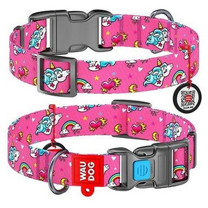 WAUDOG COLLAR NYLON UNICORNS 24-40C