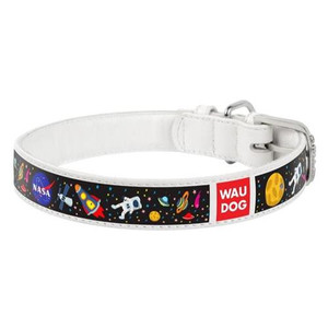 WAUDOG COLLAR NASA LEATH 46-60WHI