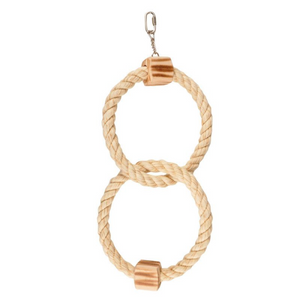 BBQ PARAKEET TOY ROPE 2 RING 18CM BBQ PARAKEET TOY ROPE 2 RING 18CM
