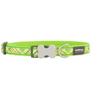 Dog Collar Design Flanno Lime Green 25mmx41-63cm