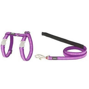 Cat Harness & Lead Combo Design Butterfly Purple