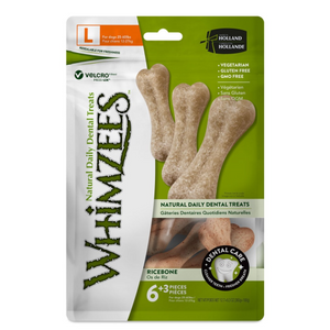 Whimzees Rice Bone Dental Dog Treat – Large (9pcs) Whimzees Rice Bone Dental Dog Treat – Large (9pcs)
