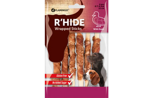 RAWHIDE DUCK WRAPPED STICK 12CM 6PCS 70GR