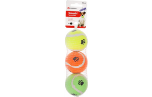 DT TENNISBALL SMASH + SQUEAKER 6,5CM 3PCS ASSORTMENT DT TENNISBALL SMASH + SQUEAKER 6,5CM 3PCS ASSORTMENT