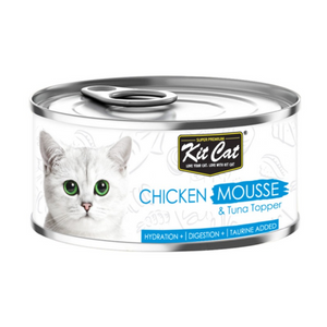 Kit Cat Chicken Mousse with Tuna Topper 80g Kit Cat Chicken Mousse with Tuna Topper 80g