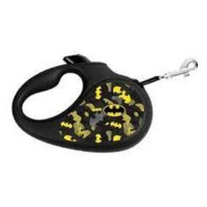 WAUDOG R-leash retractable dog leash Batman pattern design reflective tape Mup to 25 kg 5 m black