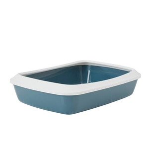 CAT LITTER TRAY+RIM IRIZ50" BLUESTONE 50X37X14CM