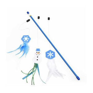 Duvo+ Xmas Playing Rod With 2 Toys Blue - 46,5X19cm Duvo+ Xmas Playing Rod With 2 Toys Blue - 46,5X19cm