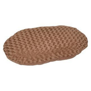 CUSHION CUDDLY/FLEECE OVAL + ZIPPER BROWN