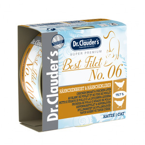 Dr. Clauder's Best Filet No. Buy 6 chicken breasts & chicken livers 70 g Supplementary food for cats, grain-free, without preservatives and flavor enhancers, activation of metabolism, bone building, the low-calorie chicken has a high vitamin and protein content Dr. Clauder's Best Filet No. Buy 6 chicken breasts & chicken livers 70 g Supplementary food for cats, grain-free, without preservatives and flavor enhancers, activation of metabolism, bone building, the low-calorie chicken has a high vitamin and protein content
