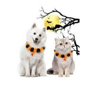 1pc Halloween Theme Elastic Hairball Material Cat & Small Dog Necklace 1pc Halloween Theme Elastic Hairball Material Cat & Small Dog Necklace