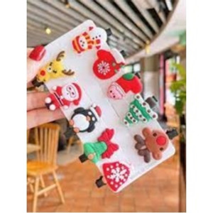 I PC Christmas Themed Hair Clips I PC Christmas Themed Hair Clips