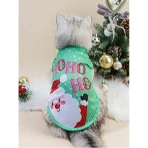 Christmas Santa Claus & Snowflake Print Pet Vest Christmas Santa Claus & Snowflake Print Pet Vest