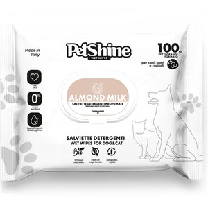 PetShine Wet Wipes Almond Milk 100Pcs