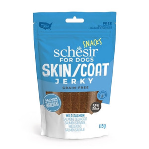 Schesir Grain-Free Dog Snacks Skin & Coat Jerky 115g - Salmon Schesir Grain-Free Dog Snacks Skin & Coat Jerky 115g - Salmon