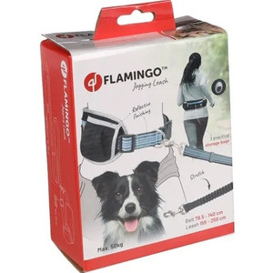 JOG.LEASH+WAIST BELT RONO BLUE LEASH 155-250/BELT 79,5-140CM