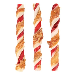 R'HIDE STICK MULTICOLOUR WITH CHICKEN 20MM 17CM 3PCS 130G