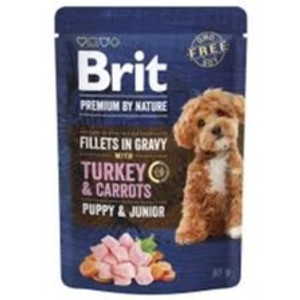 Brit Premium by Nature Dog, Puppy&Junior Fillets in Gravy with Turkey & Carrots 85 g Brit Premium by Nature Dog, Puppy&Junior Fillets in Gravy with Turkey & Carrots 85 g